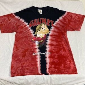 Walt Disney World Vintage Tie Dye Oversized Grumpy Tshirt Y2K Large
